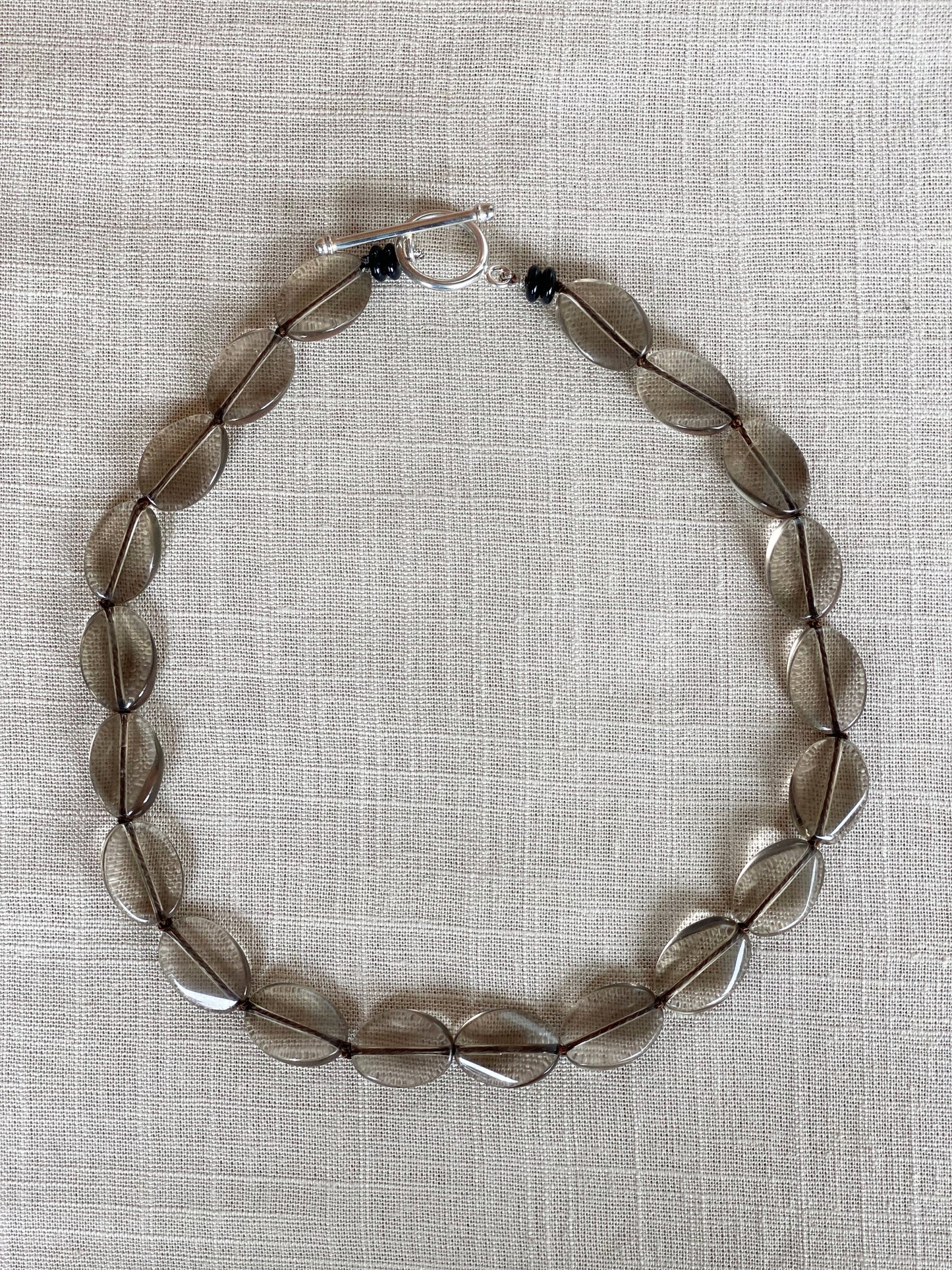 "Riding the Smoky Quartz Wave" Beaded Necklace